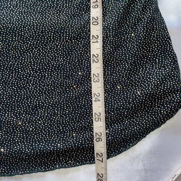 Chaser Glitter Jersey Draped Cowl Neck Halter Top Strappy Teal Green & Gold Sz M - Picture 7 of 16